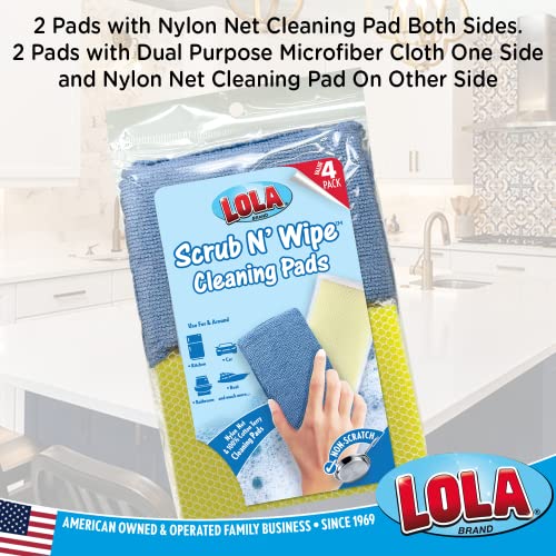 LOLA Microfiber & Nylon Net Sponges, 288 Pack, 144 Dual Sided Non-Scratch Sponge Pads and 144 with Microfiber Cloth One Side & Netting the Other Side - size: 288 Pack, style: Microfiber Terry & Nylon Net Sponges