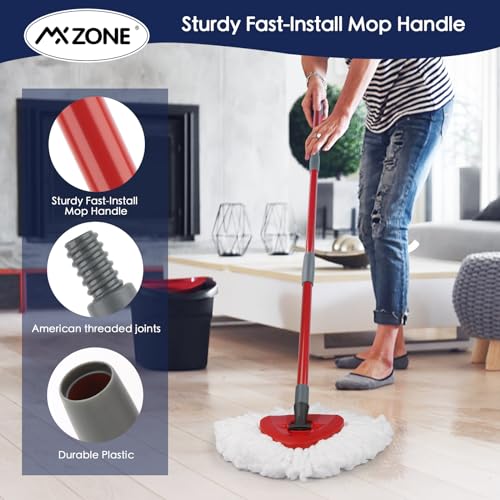 Spin Mop Handle Replacement Compatible with O Cedar Spin Mop and Bucket, 4-Section 30 to 58 Inchs Mop Replace Handle, Mop Stick for Floor Cleaning, Mop Head and Base not Include - size: 1pcs Mop Handle