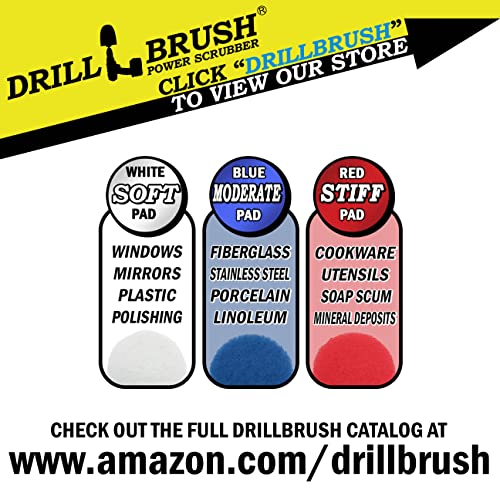 All Purpose Scrub Pads - Six Pack of Cleaning Pads - Bathroom Cleaner - Auto Detailing - Stove Top - Drill Accessories Pads for Deep Clean - Shower Scrubber - Glass Cleaner - Tub Stain Remover