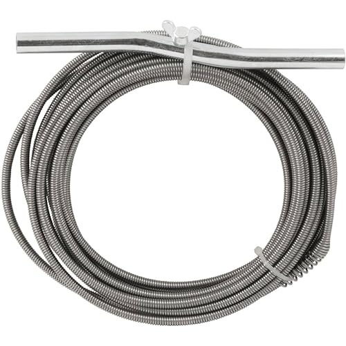 .25-in. Diameter Steel 25-Foot Light Auger for Small to Medium Drains 7710025, Hand-Cranked Toilet Snake and Drain Clog Remover, Plumbing Snake for Toilets and 2-inch Wide Drains - size: 25 Feet