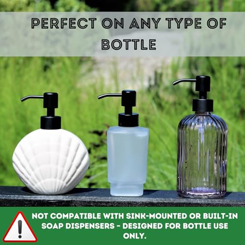 Kapitan Soap Dispenser Pump Replacement Head Black Spare Stainless Steel 28Mm Brushed Finish - size: 2 Pieces - Black