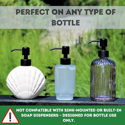 Kapitan Soap Dispenser Pump Replacement Head Black Spare Stainless Steel 28Mm Brushed Finish - size: 2 Pieces - Black