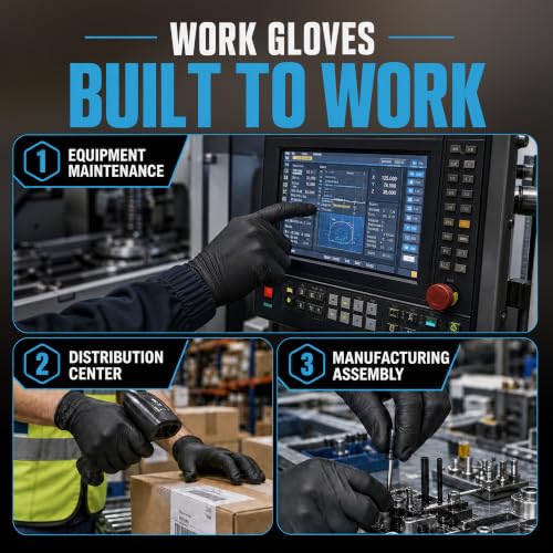 HEAVY DUTY 6 Mil Nitrile Black Gloves Disposable Latex Free Rubber Cooking Cleaning Food Prep Tattoo Gloves 1000PCs - size: X-Large