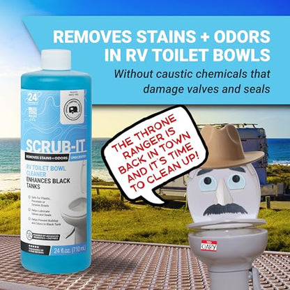 Unique RV Toilet Cleaner Bundle, Scrub-It Liquid 24 oz. (Pack of 2) and RV Toilet Brush, Value Pack - size: 48 Fl Oz (Pack of 1)