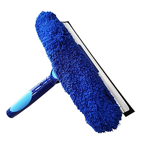 Bring It On Cleaner 20 Foot Reach Extension Pole Plus Squeegee & Window Washer Telescopic Pole for Window Cleaning Extension Pole for Cleaning Windows