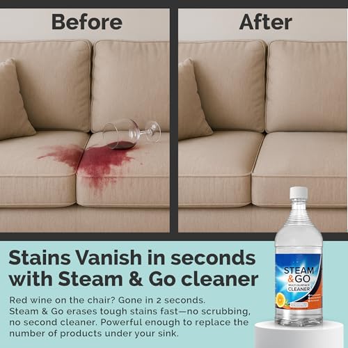 Steam & Go Multi-Purpose Cleaner Spray with Oxy Power for Multi-Surfaces - Removes Stains, Eliminates Odors, & Degreases - Orange Scent, 32 oz - size: 32 Fl Oz (Pack of 1)