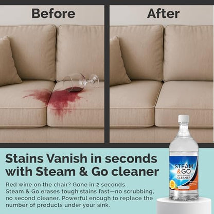 Steam & Go Multi-Purpose Cleaner Spray with Oxy Power for Multi-Surfaces - Removes Stains, Eliminates Odors, & Degreases - Orange Scent, 32 oz - size: 32 Fl Oz (Pack of 1)