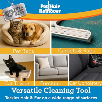 Pets Know Best Pet Hair Remover Cleaning Tool | Dual-Sided Multi-Purpose Carpet Scraper and Rug Rake for Fur Removal in Homes, Car Interiors & on Fabrics, Dogs, Cats, Pets & Animals | As Seen on TV