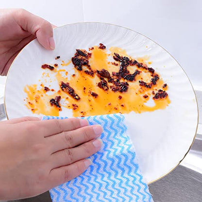 Disposable Dish Cloths Disposable Cleaning Towels 50 Pack Heavy Duty Reusable Disposable Kitchen Cleaning Cloths for Kitchen, Bathroom, Household Cleanings - color: Blue
