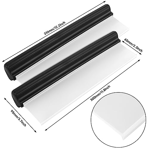 2pack 12.2 Inch Car Drying Squeegee Water Blade Professional Automotive Wiper Car Squeegee Water Blade Squeegee Silicone Auto Car Dryer, Shower With Super Flexible Squeegee Water Blades for Cars