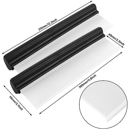 2pack 12.2 Inch Car Drying Squeegee Water Blade Professional Automotive Wiper Car Squeegee Water Blade Squeegee Silicone Auto Car Dryer, Shower With Super Flexible Squeegee Water Blades for Cars