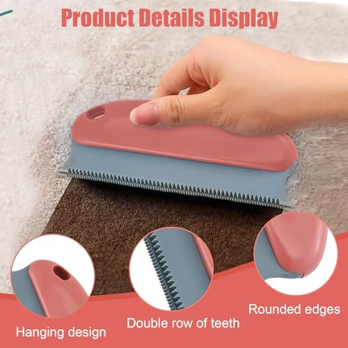 Pet Hair Remover Lint Removal Tool Loose Fur Scraper Brush for Sofa Carpet Rug Couch Fabric Furniture Clothing(Flesh Red) - color: Flesh Red