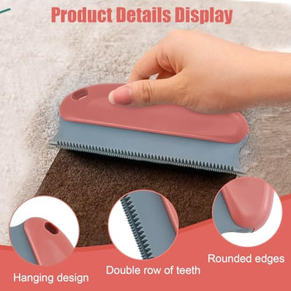 Pet Hair Remover Lint Removal Tool Loose Fur Scraper Brush for Sofa Carpet Rug Couch Fabric Furniture Clothing(Flesh Red) - color: Flesh Red