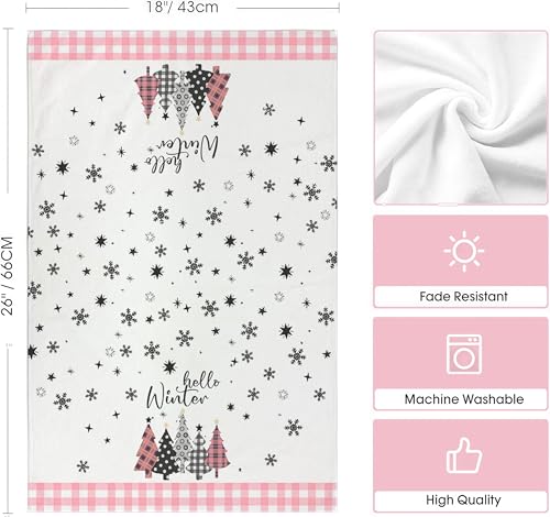 Snowman Xmas Trees Christmas Kitchen Towels Dish Towels, 18x26 Inch Daily Seasonal Winter Decoration Hand Towels Set of 4 - color: Snowman Four Pack