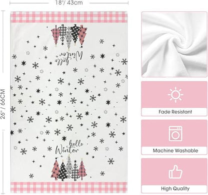 Snowman Xmas Trees Christmas Kitchen Towels Dish Towels, 18x26 Inch Daily Seasonal Winter Decoration Hand Towels Set of 4 - color: Snowman Four Pack