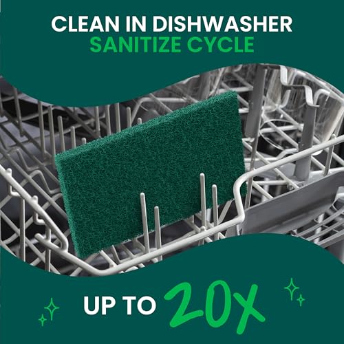 Scotch-Brite Heavy Duty Scouring Pad, Dish Scrubber for Kitchen + Outdoor, 8 Scrub Pads for Uncoated Pots and Pans, Cast Iron Cooktops, Grill Grates, Oven Racks, & BBQ, Durable, Long-Lasting - size: 8 Pads, style: -
