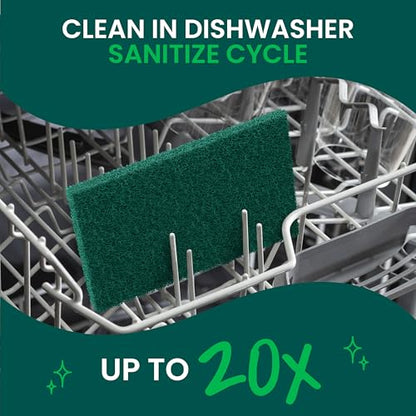 Scotch-Brite Heavy Duty Scouring Pad, Dish Scrubber for Kitchen + Outdoor, 8 Scrub Pads for Uncoated Pots and Pans, Cast Iron Cooktops, Grill Grates, Oven Racks, & BBQ, Durable, Long-Lasting - size: 8 Pads, style: -