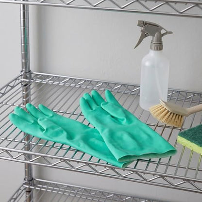 Restaurantware-Clean Tek Professional 15 Mil Medium Cleaning Gloves, 1 Pair Of Long Cuff Gloves - Flock Lining, No-Powder, Green Nitrile Chemical Tolerant Gloves, No-Latex, Heavy-Duty Tasks - color: Green, size: Medium