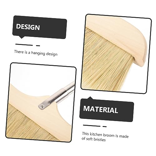 Ciieeo Long Handle Bristle Broom for Home Cleaning Soft Bristles for Pet Hair and Dirt Wood Construction for Kitchen Living and Carpet Maintenance