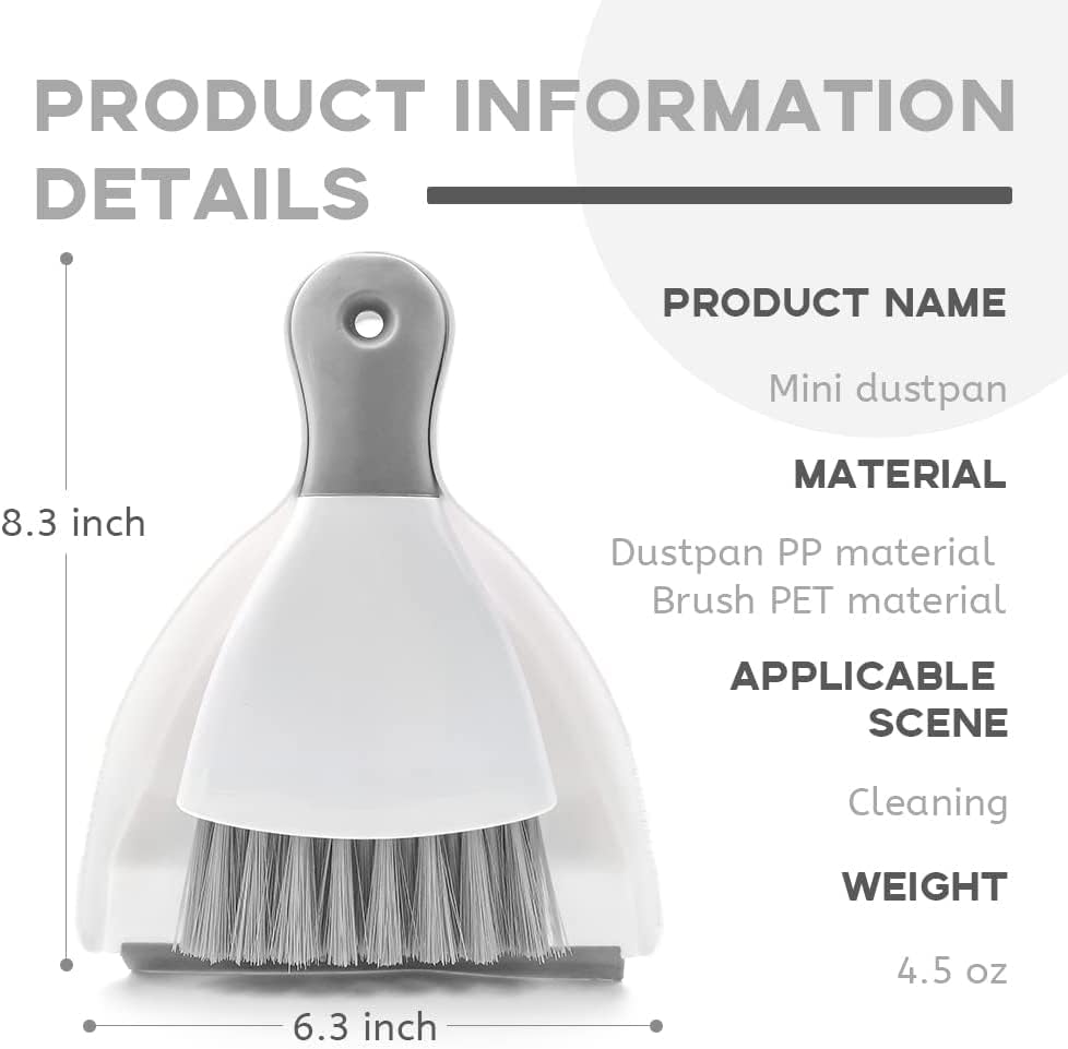 Small Hand Dust Pan and Brush - Small Broom and Dustpan Set, Mini Broom and Dustpan, Compact Dustpans and Brush for Home Cleaning, Sofa, Desk, Guinea Pig Cage, Cat Litter, etc. (Gray 3 Set) - color: Gray, size: 3 Set