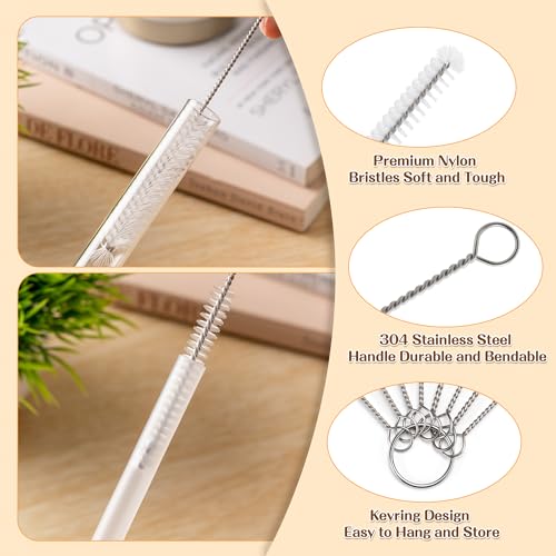 Bottle Brush Cleaning Set 4-Piece Set: 2X Straw Cleaning Brushes 1x 3-in-1 Portable Travel Brush 1x Detachable Handle Brush Ideal for Cleaning lids, Straws, Water Bottles, and More. - color: 3 White Brushes and 1 Yellow Brush