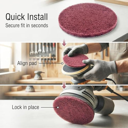 4 Inch Mixed Grit Drill Brush Scrubber Scouring Pads, 20 Pcs Hook & Loop Power Scrubber Scour for Rotary Tools, Random Orbital Sander (180#/400#/800#/1200#) - style: Multicolor - Mixed Grit