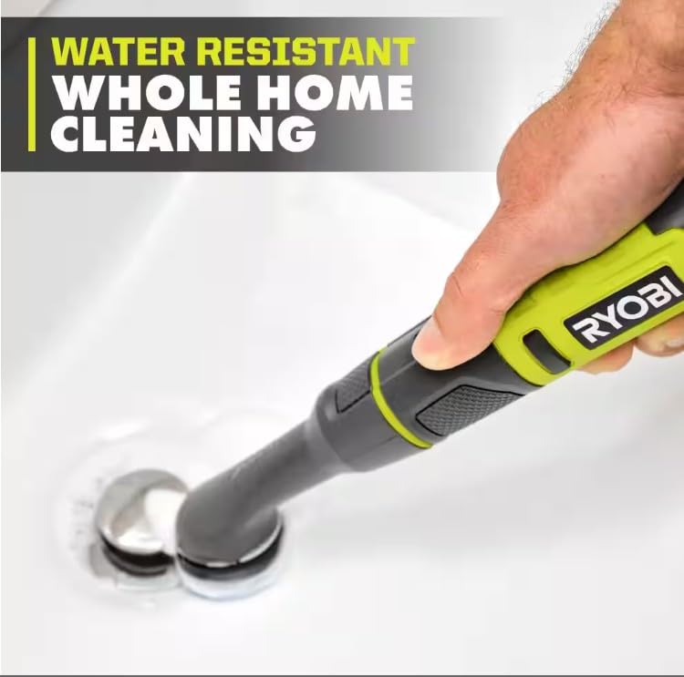 RYOBI USB Lithium Cordless Compact Detail Scrubber KIT W/ 2AH Battery, Charging Cable and 3