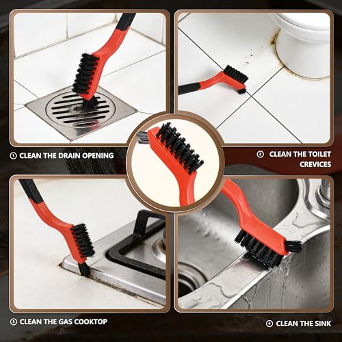 6 Pieces Nylon Brushes Set, Brushes for Cleaning Welding Slag and Rust,Scratch Brush with Mini Head & Hanging Hole for Everyday Cleaning (6, Nylon) - color: Nylon