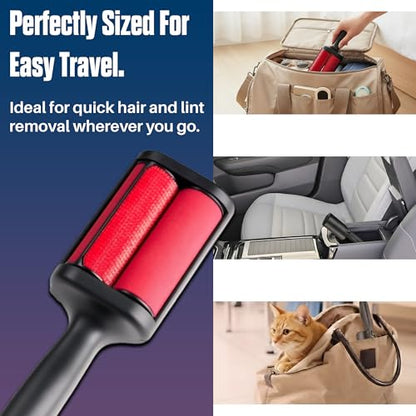 CPHUSA Roller Pet Hair Remover - Reusable Lint Roller Cat and Dog Hair Remover, Portable Multi-Surface Pet Hair Remover for Furniture, Couches, Carpets, Clothing & Bedding