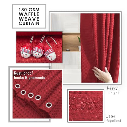 Clara Clark Christmas Bathroom Accessory Set - 22PC, Complete Set + Bath Rugs, Modern, Red & White, Polyester - color: Christmas, size: Complete Set + Bath Rugs
