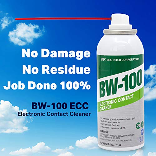 BW-100 Non-Flammable Electronic Contact Cleaner Aerosol Spray - Safely Cleans Joysticks, Computers, PCB and More - Removes dust, Dirt and contaminants on Contact-Quick Dry | 4oz/114g | Pack of 3 - size: 4 Ounce (Pack of 3)