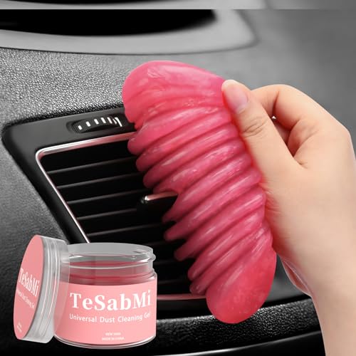 TeSabMi Car Cleaning Gel Car Cleaning Putty Car Putty Car Interior Cleaner Car Slime Car Detailing Kit Car Accessories Gifts for Dad Men Him Women Stocking Stuffers Pink - color: Pink
