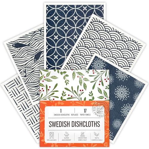 Swedish Dishcloths, 5 Pack Swedish Dishcloths for Kitchen, Super Absorbent, Biodegradable, Quick Drying, Dishwasher Safe - color: 5 Count- Japanese