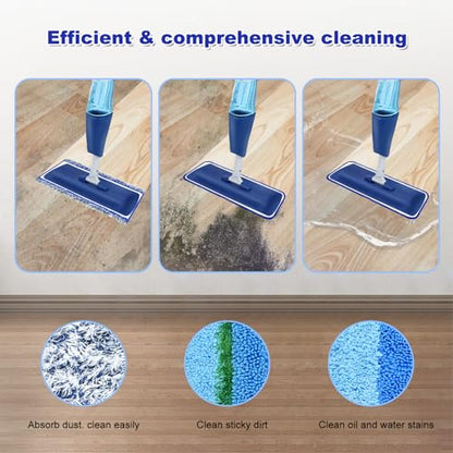 6 Pack Microfiber Cleaning Replacement Pad for Bona Mop,Washable Reusable Microfiber Cleaning Mop Pad for Hardwood Floor,Wet Dry Use,2 Deep Cleaning Pad+2 Microfiber Cleaning Pad+2 Dusting Mop Pad