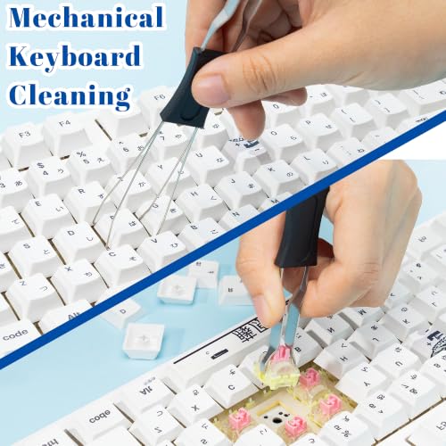 SIMPOR 6 PCS Nylon Keyboard Cleaning Brush Kit, Anti Static Brushes with Keycap Puller, Electronic Cleaning Brushes for Laptop Computer Dust Removal