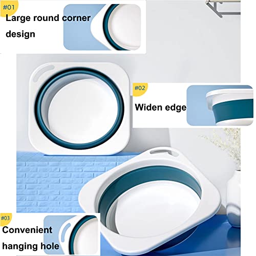 Collapsible Plastic Wash Basin 5L(1.4 Gallon), Kitchen Dishpan, Floding Small Bathtub, Space Saving Plastic Wash Bin for Dorm Camping Supplies Fishing Travel and Home (Grey 1 pcs) - color: Grey 1 Pcs