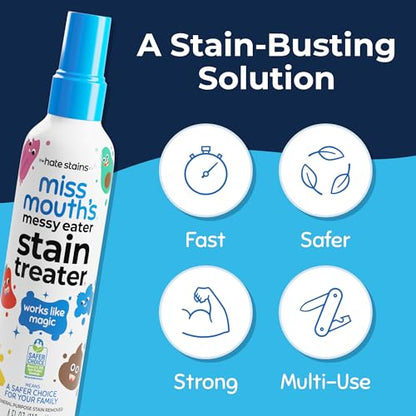 Miss Mouth's Messy Eater Stain Treater Spray - 4oz Stain Remover - Newborn & Baby Essentials - No Dry Cleaning Food, Grease, Coffee Off Laundry, Underwear, Fabric - style: 1 Pack (4oz)