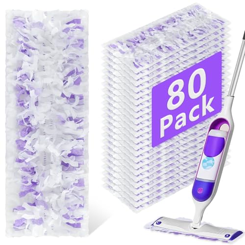 80 Pack Power Mop Refill Pads for Swiffer Power Mop , Disposable Swifter Wet Pad Refills for Swiffer, Replacement Spray Wet Pads Refills for Multi-Surface&Wood Floor Cleaning - color: 80 Count Purple