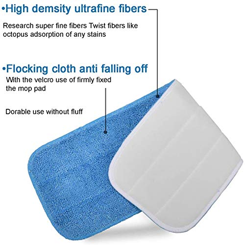 Microfiber Replacement Mop Pad, 18" x 6" Wet & Dry Home & Commercial Cleaning Refills, Reusable Floor Mop Pads (6 Pack) Blue - color: Blue