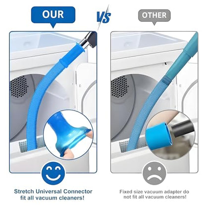 Universal Dryer Vent Cleaner Kit Compatible with All Vacuum Cleaner Include Vacuum Hose Attachment Accessories Brush Lint Brush,Dryer Vent Vacuum Hose