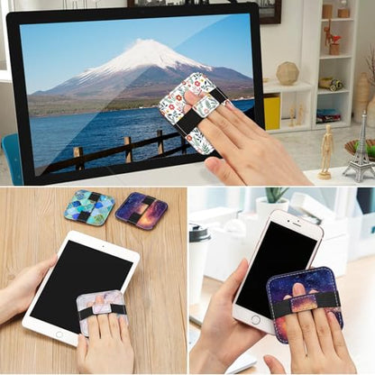 Fintie Screen Cleaning Pad, [4 Pack] Soft Cloth Wipes Screen Cleaner with Elastic Strap for iPad, iPhone, MacBook, Tablets, Laptop (Galaxy) - color: Galaxy