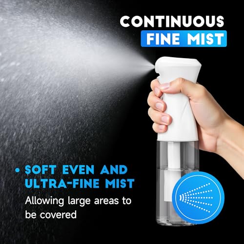 3 Pack Continuous Spray Bottles - Ultra Fine Mist Sprayer, Refillable Water Sprayer for Hairstyling, Plants, Pets, Cleaning, Skincare (6.8 OZ/200ML,White) - color: 3 Pack White, size: (3-Pack)-6.8 Oz