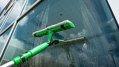 Unger Commercial VisaVersa Window Cleaning Washer and Squeegee Pro Tool 18”/45cm - 2-in-1 Design with Microfiber Pad for Window Cleaners - VV450