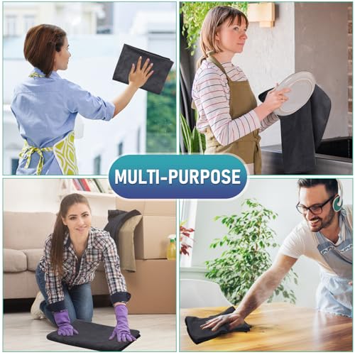 Newwiee 6 Pcs Extra Large Microfiber Cleaning Cloth 30" x 20" Washable Reusable Microfiber Towel Streak Free Lint Free Cloth for Cleaning Home Glass Office Window Bathrooms (Gray) - color: Gray