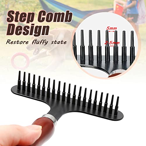 MDEOOSKY 2-in-1 Pet Grooming Tool and Carpet Rake, Handheld Rug Groomer for Matted & Dog Cat Hair Cleaner for Short Pile Rugs, Easy Clean (Black)