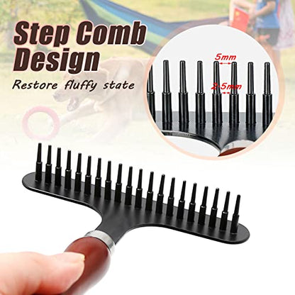 MDEOOSKY 2-in-1 Pet Grooming Tool and Carpet Rake, Handheld Rug Groomer for Matted & Dog Cat Hair Cleaner for Short Pile Rugs, Easy Clean (Black)