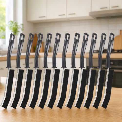 Household Cleaning Brushes, 13 Pack Hard Bristle Crevice Cleaning Brush, Multi-Functional Gap Scrubber for Bathroom, Kitchen, Tile, Window, Narrow Crevices - color: Black-13pcs