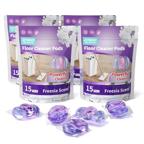 JOYMOOP Floor Cleaner for Mopping, 60 PCS Mopping Solution, Hardwood Floor Cleaner, Works Perfectly with Mop Bucket - size: 4 Count (Pack of 60)