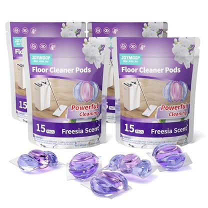 JOYMOOP Floor Cleaner for Mopping, 60 PCS Mopping Solution, Hardwood Floor Cleaner, Works Perfectly with Mop Bucket - size: 4 Count (Pack of 60)