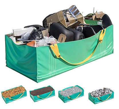 TidyFriend 2 Pack Dumpster Bag for Waste Management Hold up to 3,500 lbs, Heavy Duty & Reusable Yard Waste Container for Home Renovation & Yard Cleanup, Debris, Landscaping, Roofing Shingles - size: 2 Pack, style: 96 Inches Length